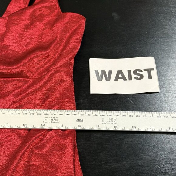 NWT Y2K Babydoll Red Satin Sleeveless Holiday Womens Dress Size 12 - Picture 12 of 13